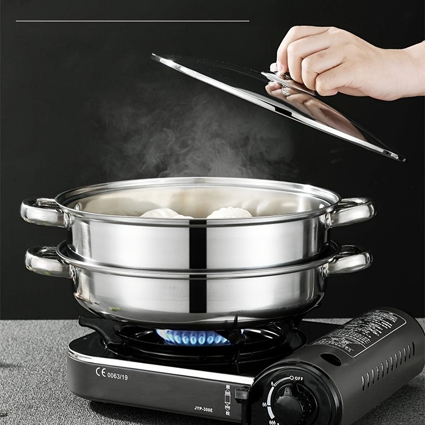 High Quality Stainless Steel Steamer Set - Double-layer Thickened Design, Suitable For Induction Cookers And Gas Stoves - Perfect For Cooking And Hospitality, Durable Household Kitchen Utensils - Image 9