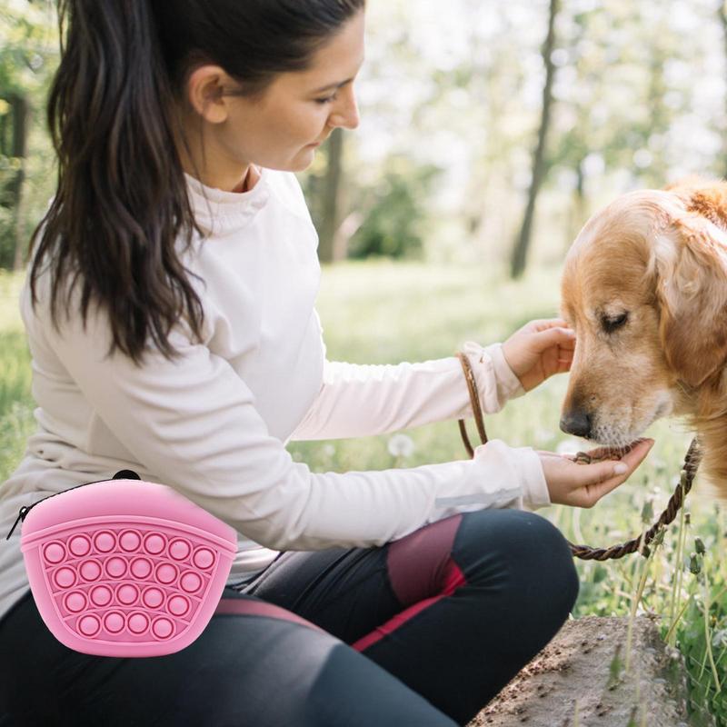 Bag Silicone Feed Dogs Treat Pouch Pet Training Bag Bundle Pocket Waist Pack Pet Portable Dog Training Waist Bag Treat Snack Bait Dogs Soft Washable Outdoor Feed Storage Pouch Food Reward Silica Bags - Image 7