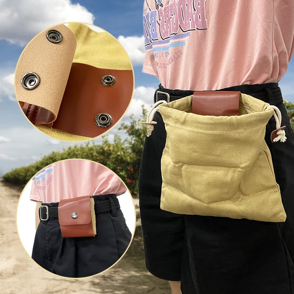Outdoor Picking Multifunctional Bag, Hanging Waist Kit, Waist Strap Bag, Folding Canvas Kit Canvas Fruit Harvest Pouch For Jungle Camping Hiking Hunting, Foldable - Image 4