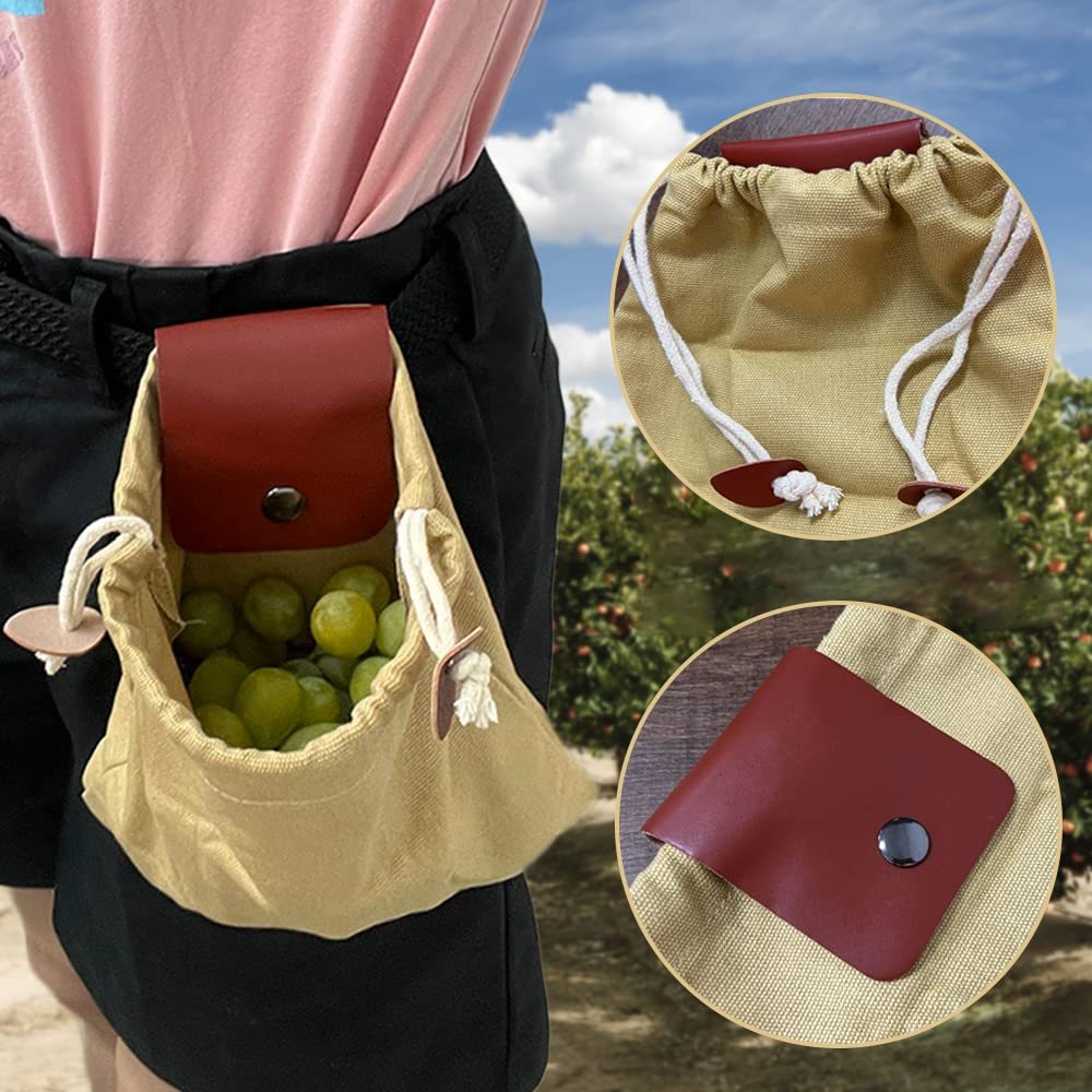 Outdoor Picking Multifunctional Bag, Hanging Waist Kit, Waist Strap Bag, Folding Canvas Kit Canvas Fruit Harvest Pouch For Jungle Camping Hiking Hunting, Foldable - Image 5
