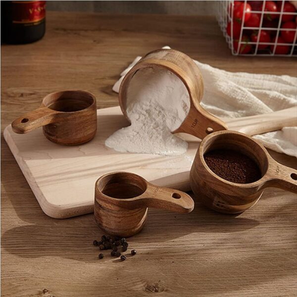 Measuring Spoon Suit Coffee Bean Degree Measuring Spoon Baking Tool 4-piece Set Acacia Mangium Measuring