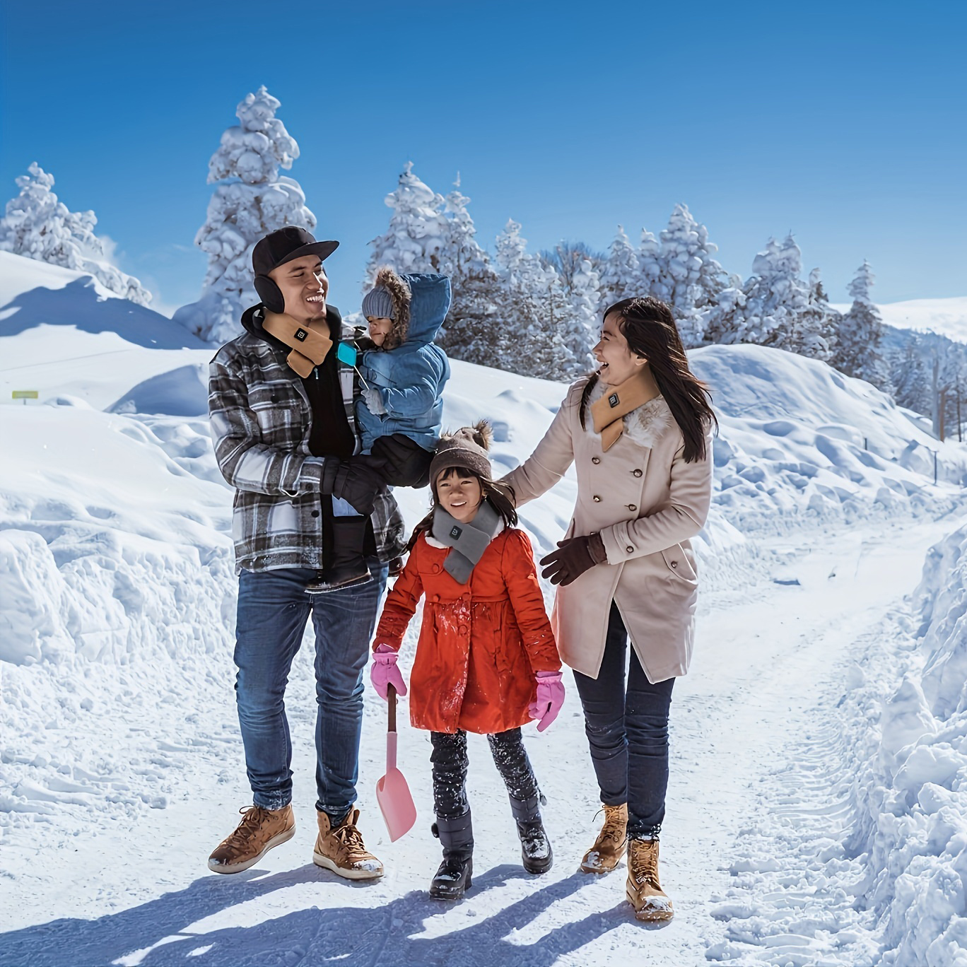 USB Women Men Heating Scarf Temperature Scarf 3 Gears Adjustable USB Charging Heat Control Neck Warmer For Cycling Camping USB Heated Scarf - Temperature Adjustable Heating Scarf - Image 7