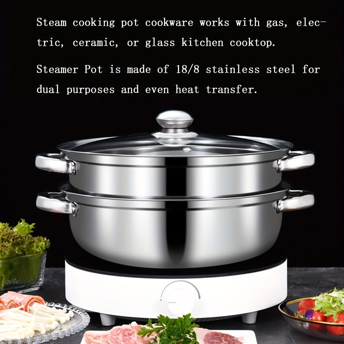 High Quality Stainless Steel Steamer Set - Double-layer Thickened Design, Suitable For Induction Cookers And Gas Stoves - Perfect For Cooking And Hospitality, Durable Household Kitchen Utensils - Image 8