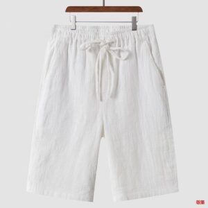 Linen Shorts Men's Casual Loose Cropped Pants