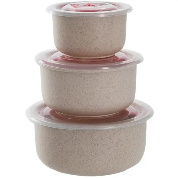 3pcs Lightweight Wheat Straw Bowl For Food Storage Cereal Desserts, Reusable Cutlery, Can Be Used As Fruit Snack Container - Image 2