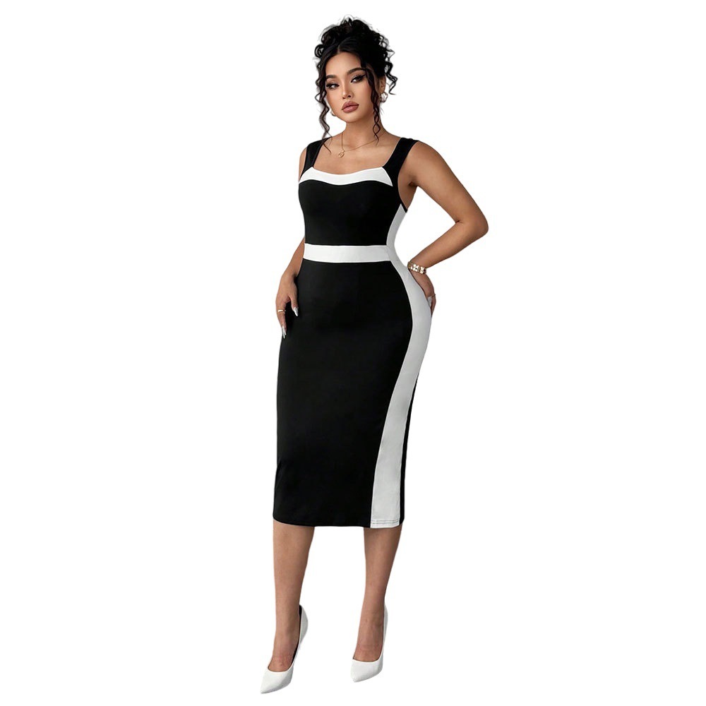 Women's Elegant Intellectual Style Contrasting-color Dress - Image 5