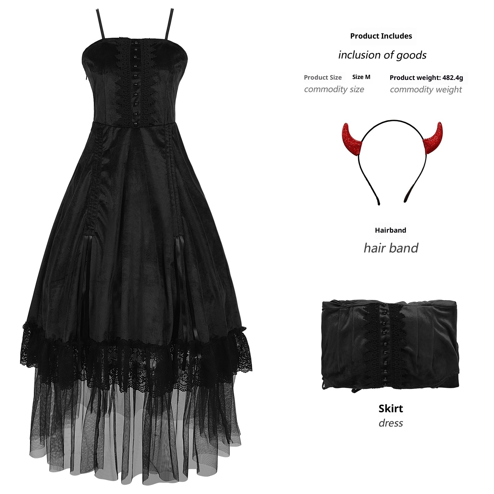 Vampire Dark Gothic Witch Stage Cosplay Party Clothes - Image 6