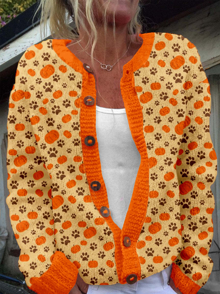 3D Digital Printing Cardigan Knitted Coat - Image 7