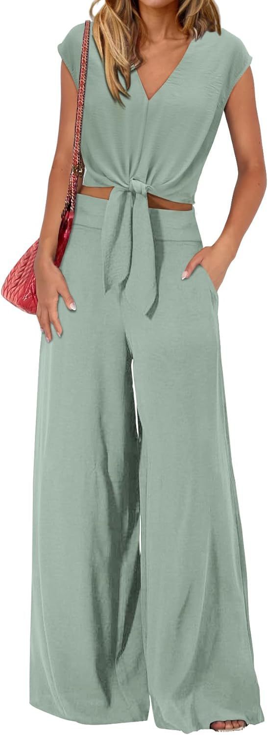 High Waist Slim-fit Wide-legged Pants Suit - Image 4