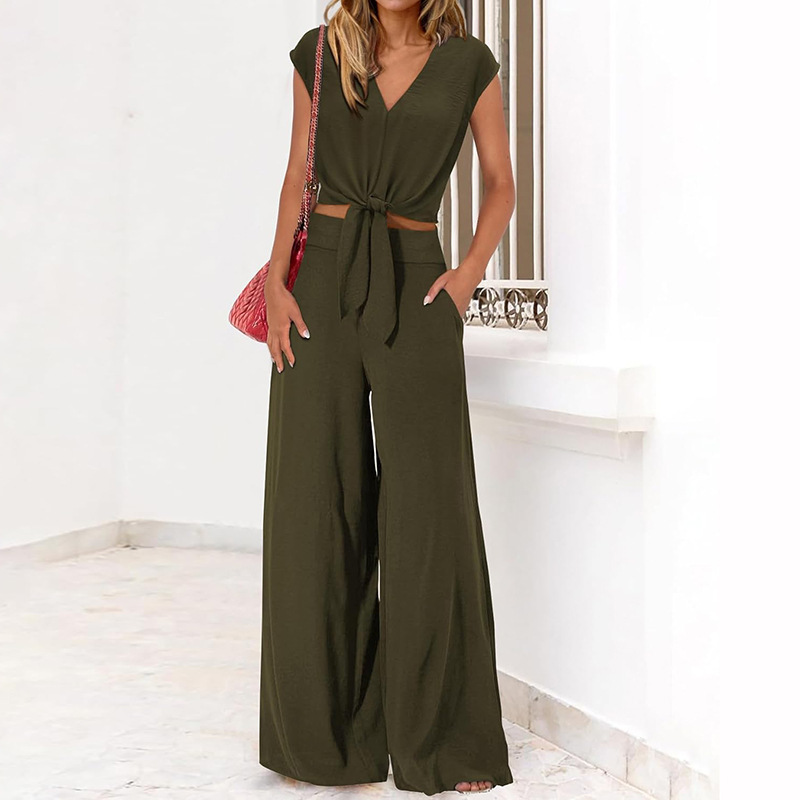 High Waist Slim-fit Wide-legged Pants Suit - Image 2