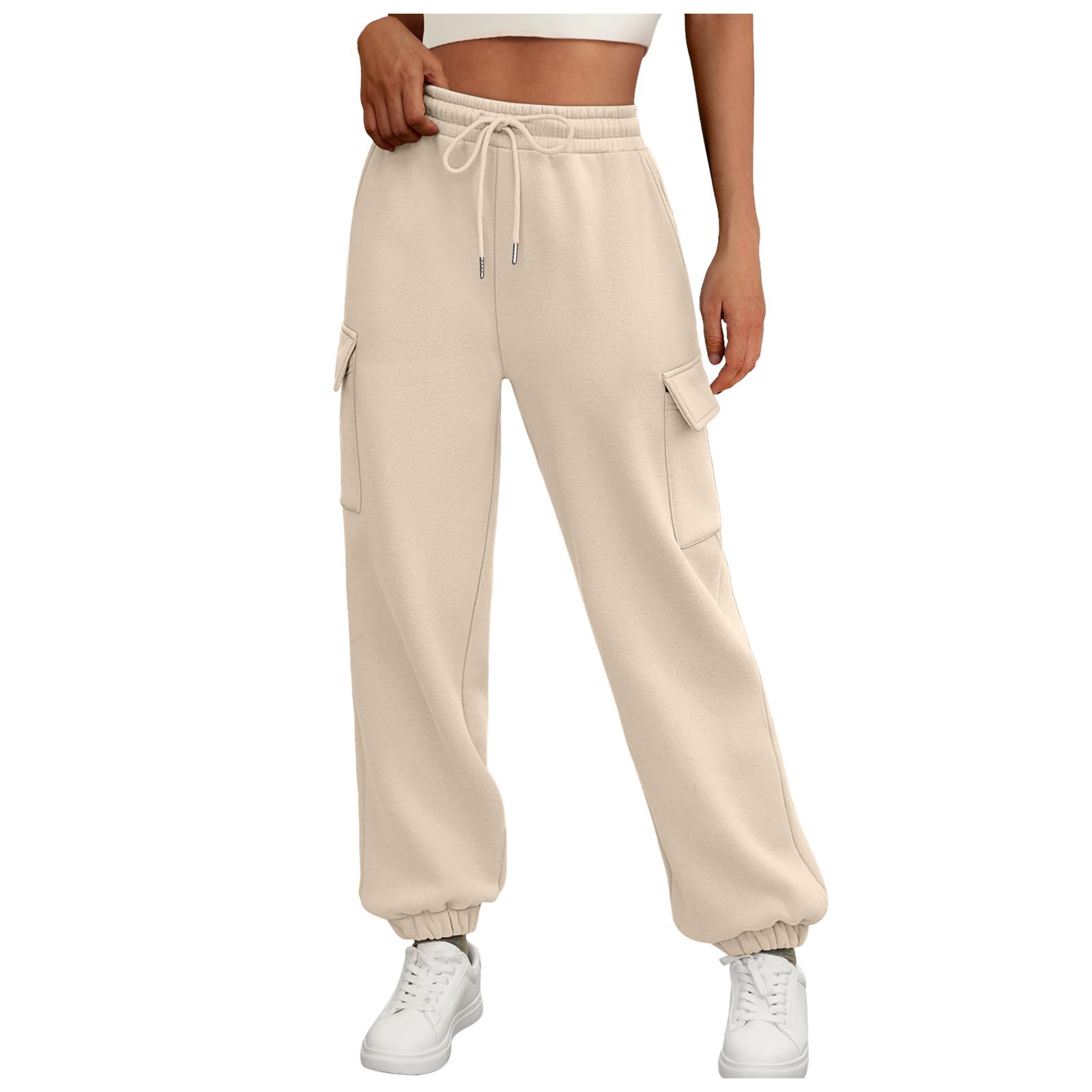 Women's Sweatpants Fleece Lined Baggy Athletic Jogger Trousers With Pockets Fall Casual Trendy Cargo Pants Fall Outfits - Image 5