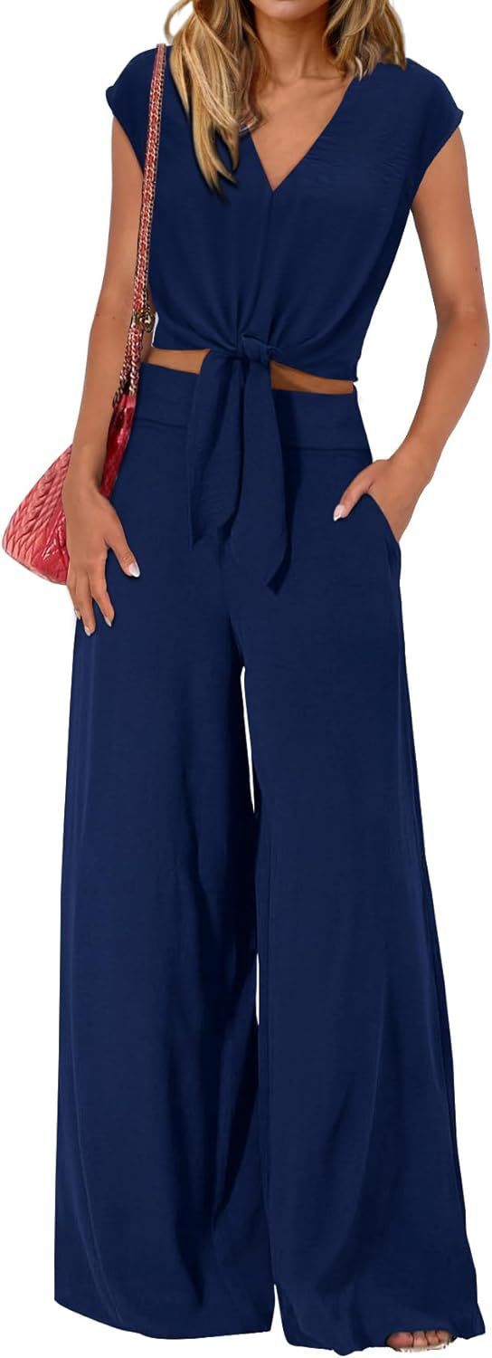 High Waist Slim-fit Wide-legged Pants Suit - Image 3