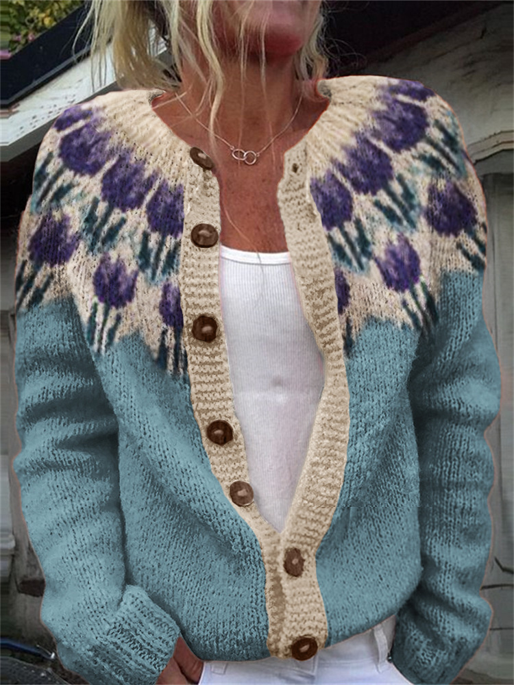 3D Digital Printing Cardigan Knitted Coat - Image 4
