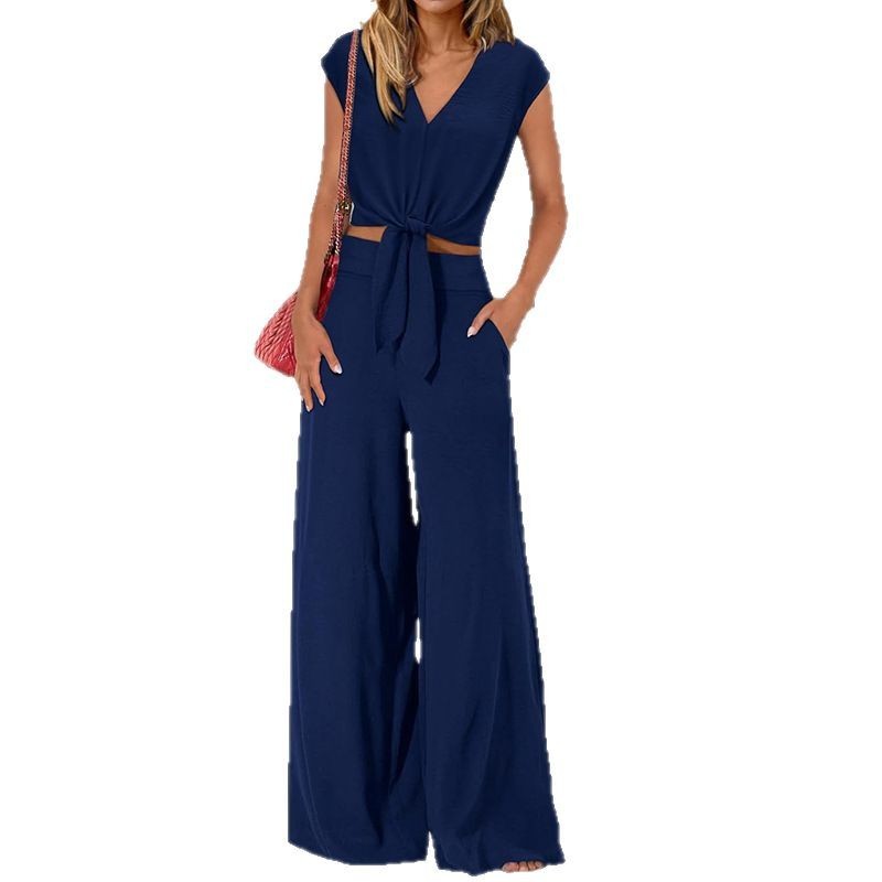 High Waist Slim-fit Wide-legged Pants Suit - Image 8