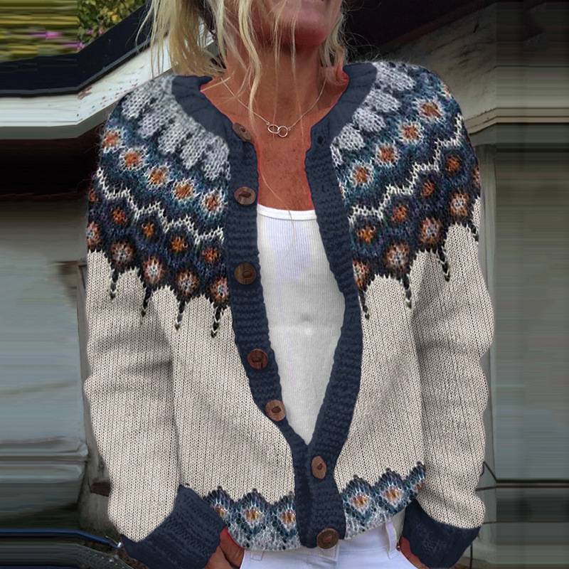 3D Digital Printing Cardigan Knitted Coat - Image 6