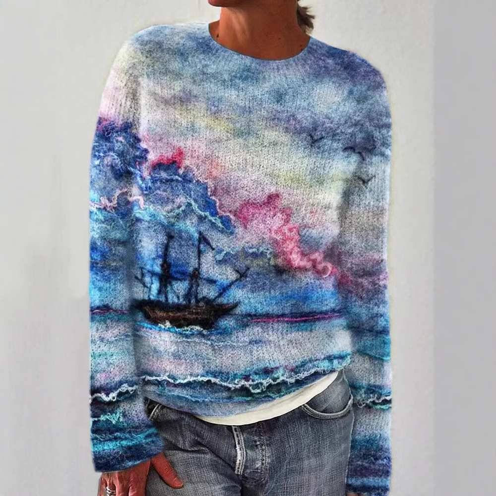 Women's Sweater Pattern Pullover Casual - Image 4