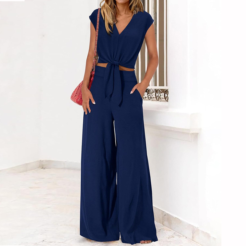 High Waist Slim-fit Wide-legged Pants Suit - Image 6