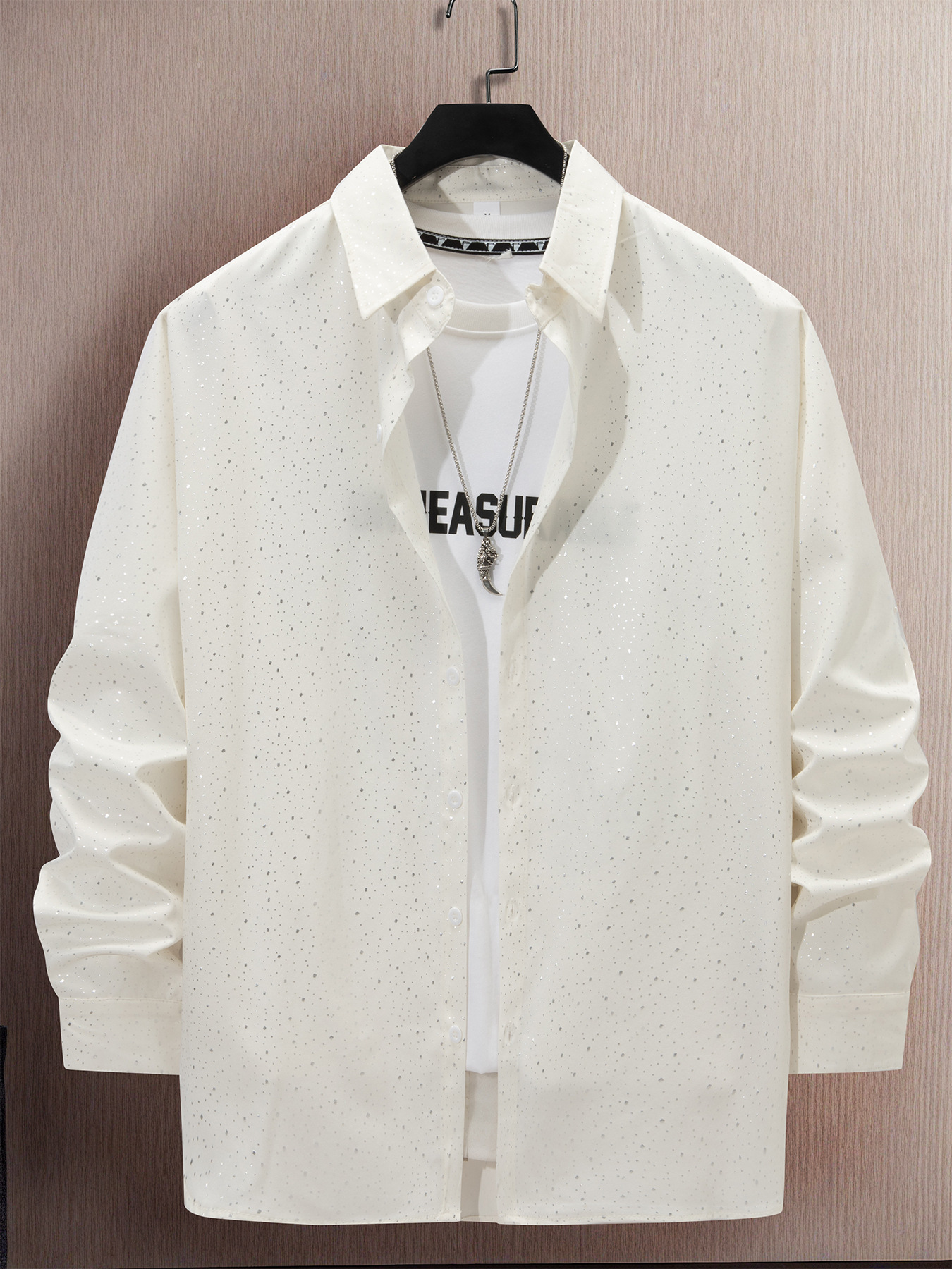 Polka Dot Bronzing Printed Casual Long Sleeve Shirt - Image 7