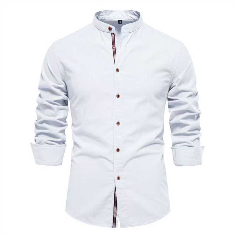 Men's Solid Color Long Sleeve Shirt - Image 9