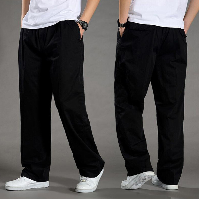 Men's Overalls Cotton Loose Casual Pants Straight Trousers - Image 8