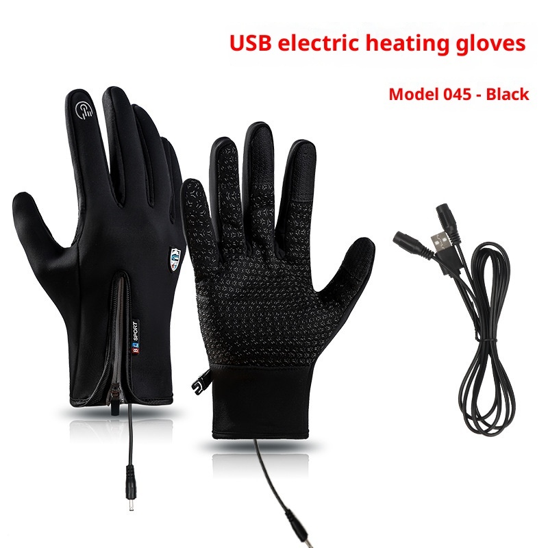 USB Heating Men's And Women's Winter Windproof Waterproof Cycling Gloves - Image 7