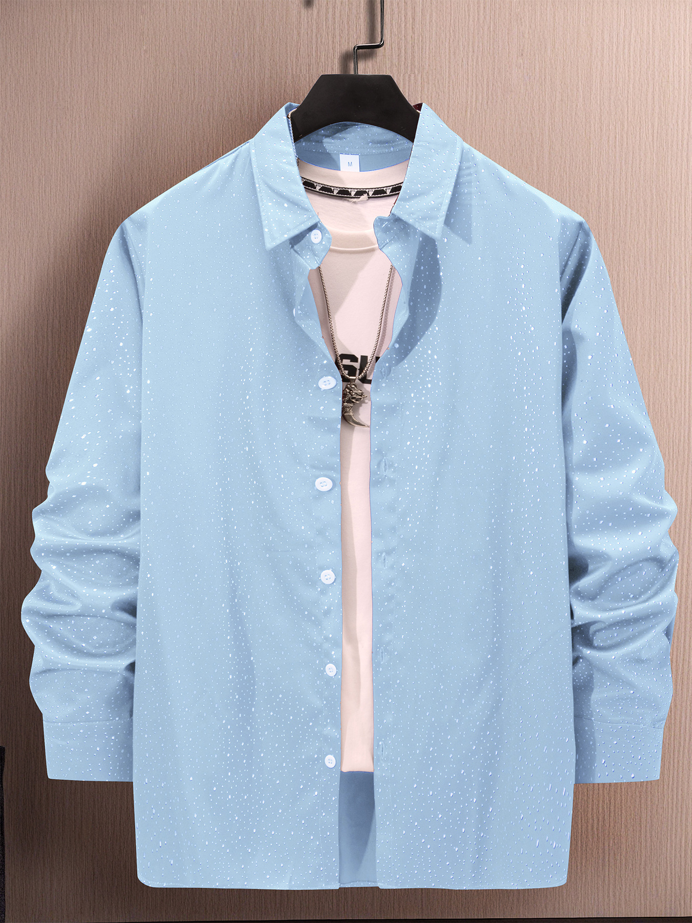 Polka Dot Bronzing Printed Casual Long Sleeve Shirt - Image 10