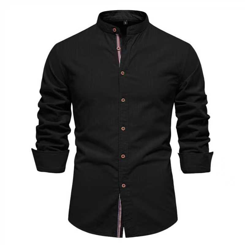 Men's Solid Color Long Sleeve Shirt - Image 10