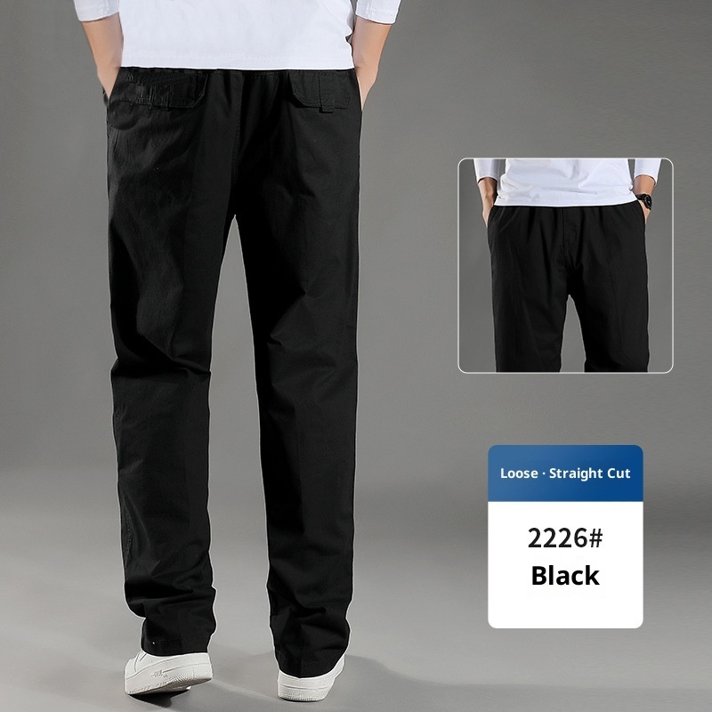 Men's Overalls Cotton Loose Casual Pants Straight Trousers - Image 2