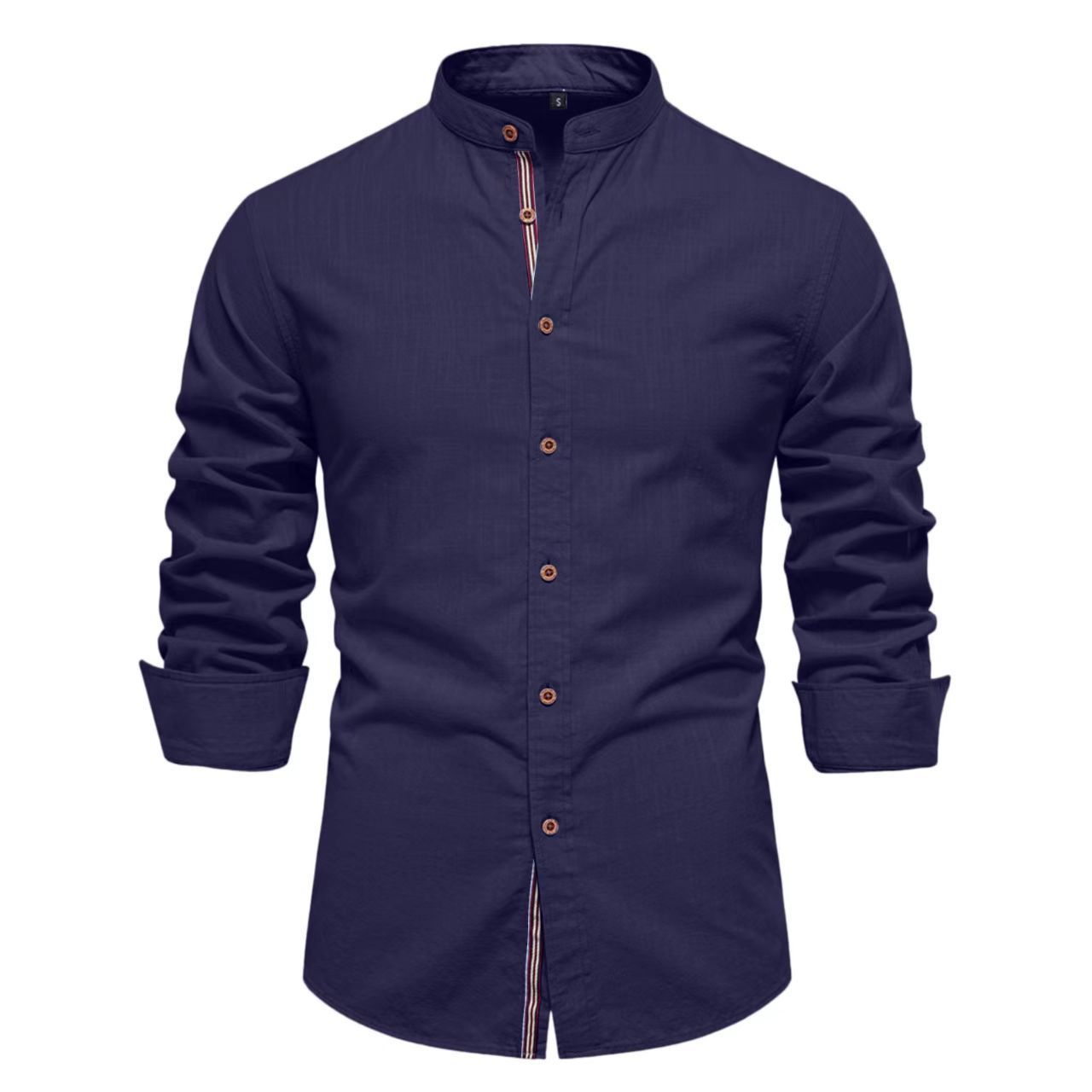 Men's Solid Color Long Sleeve Shirt - Image 4