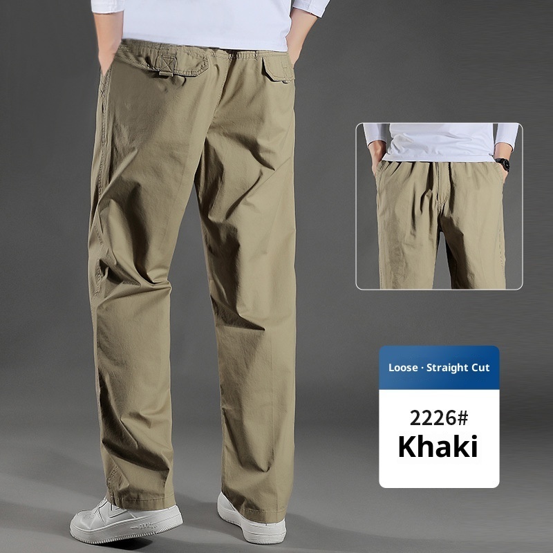 Men's Overalls Cotton Loose Casual Pants Straight Trousers - Image 10