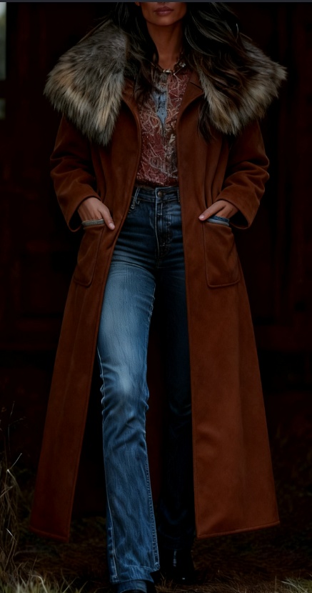 Fashion Retro Women's Coat, Warm Printed Long Coat - Image 2