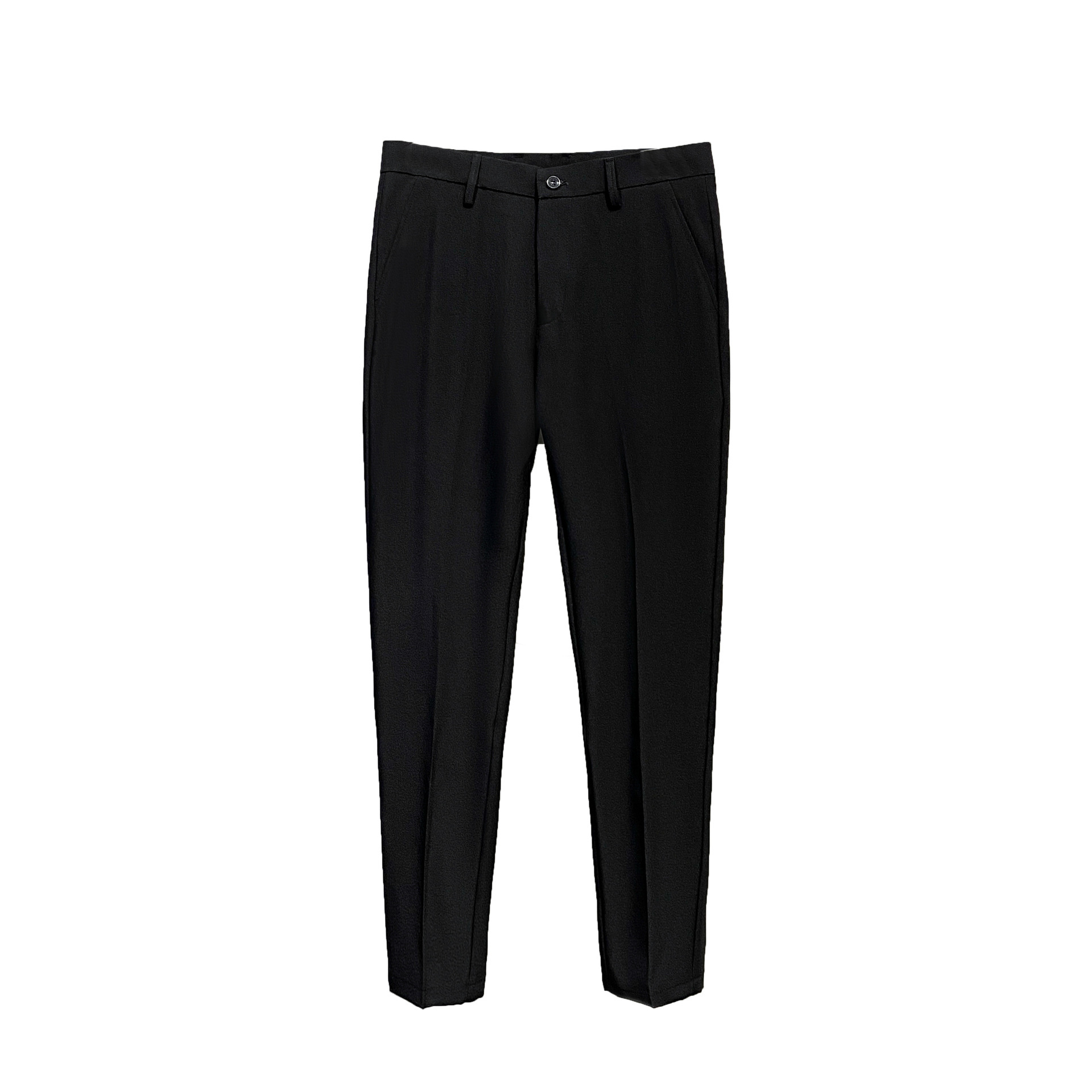 Men's Straight Fluffy Fleece Padded Suit Pants - Image 5