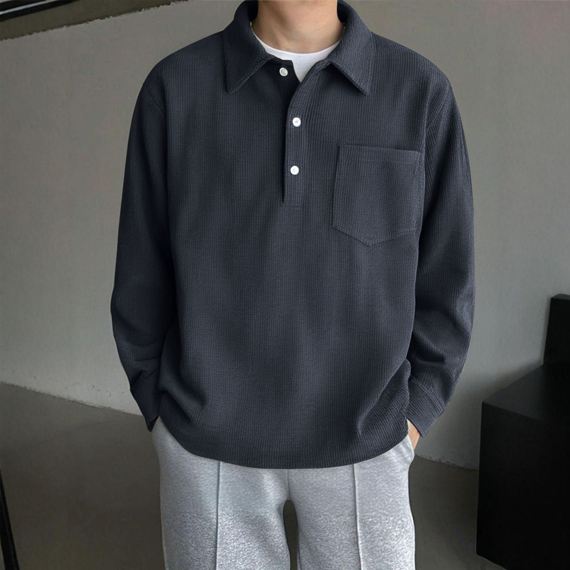 American Retro Casual Bottoming Shirt - Image 6