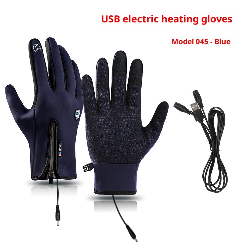 USB Heating Men's And Women's Winter Windproof Waterproof Cycling Gloves - Image 3