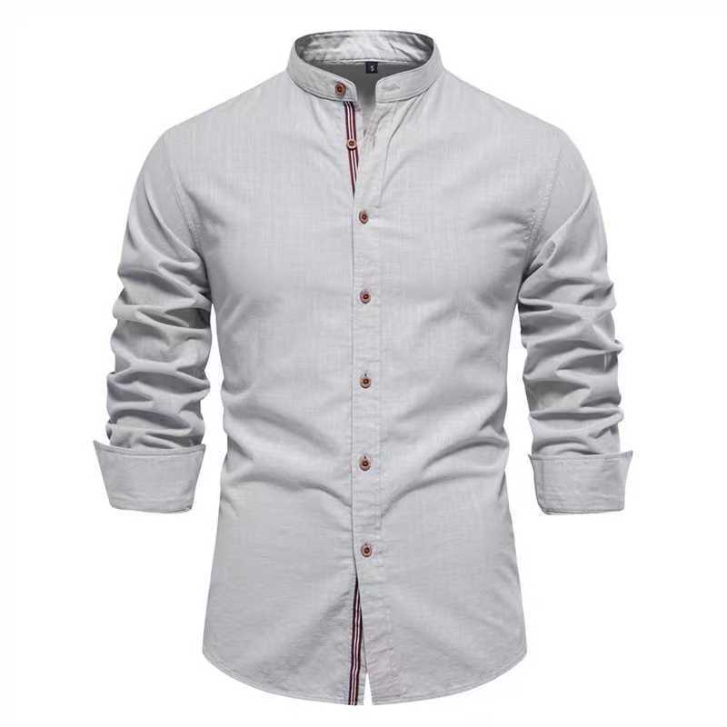 Men's Solid Color Long Sleeve Shirt - Image 3