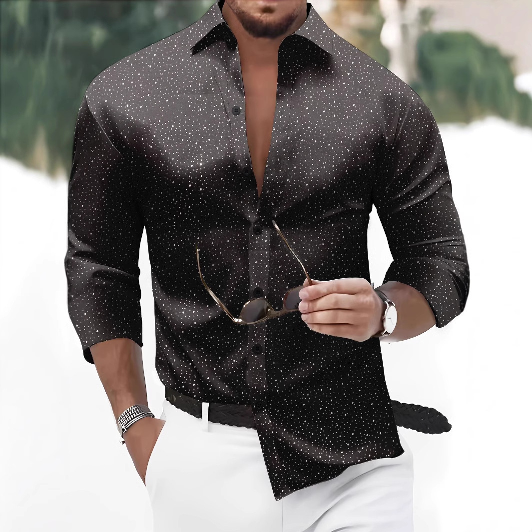 Polka Dot Bronzing Printed Casual Long Sleeve Shirt