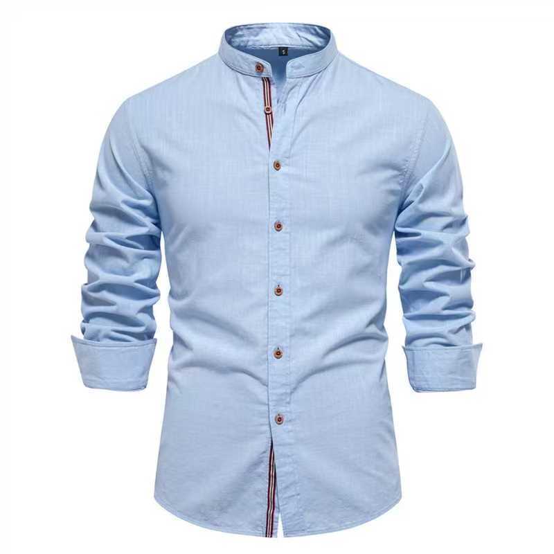 Men's Solid Color Long Sleeve Shirt - Image 7