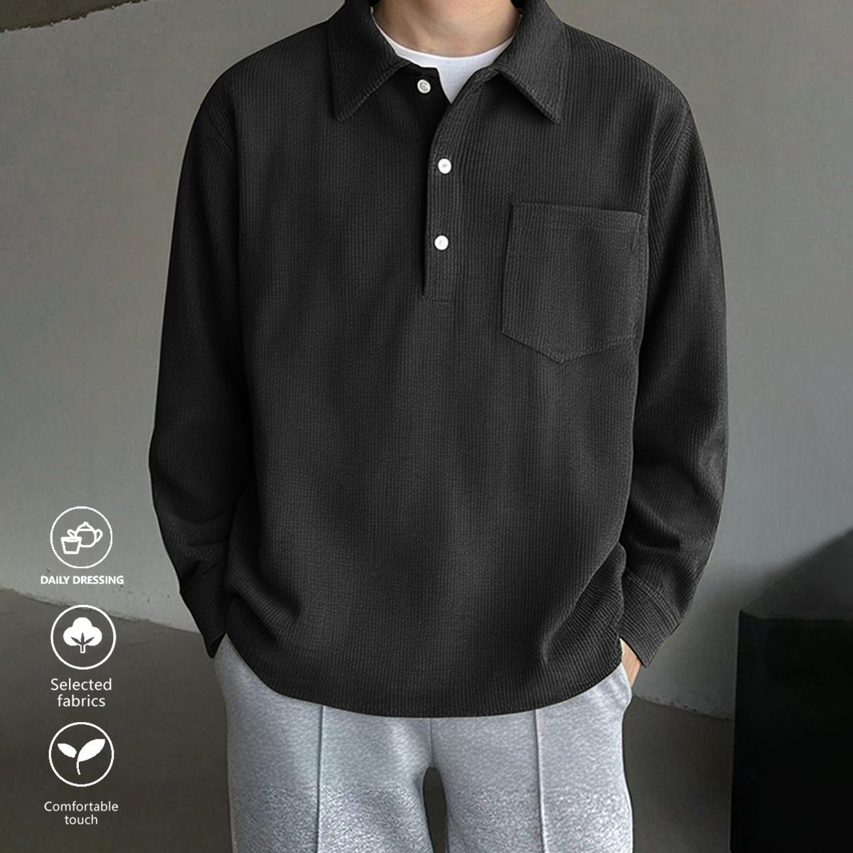 American Retro Casual Bottoming Shirt - Image 3